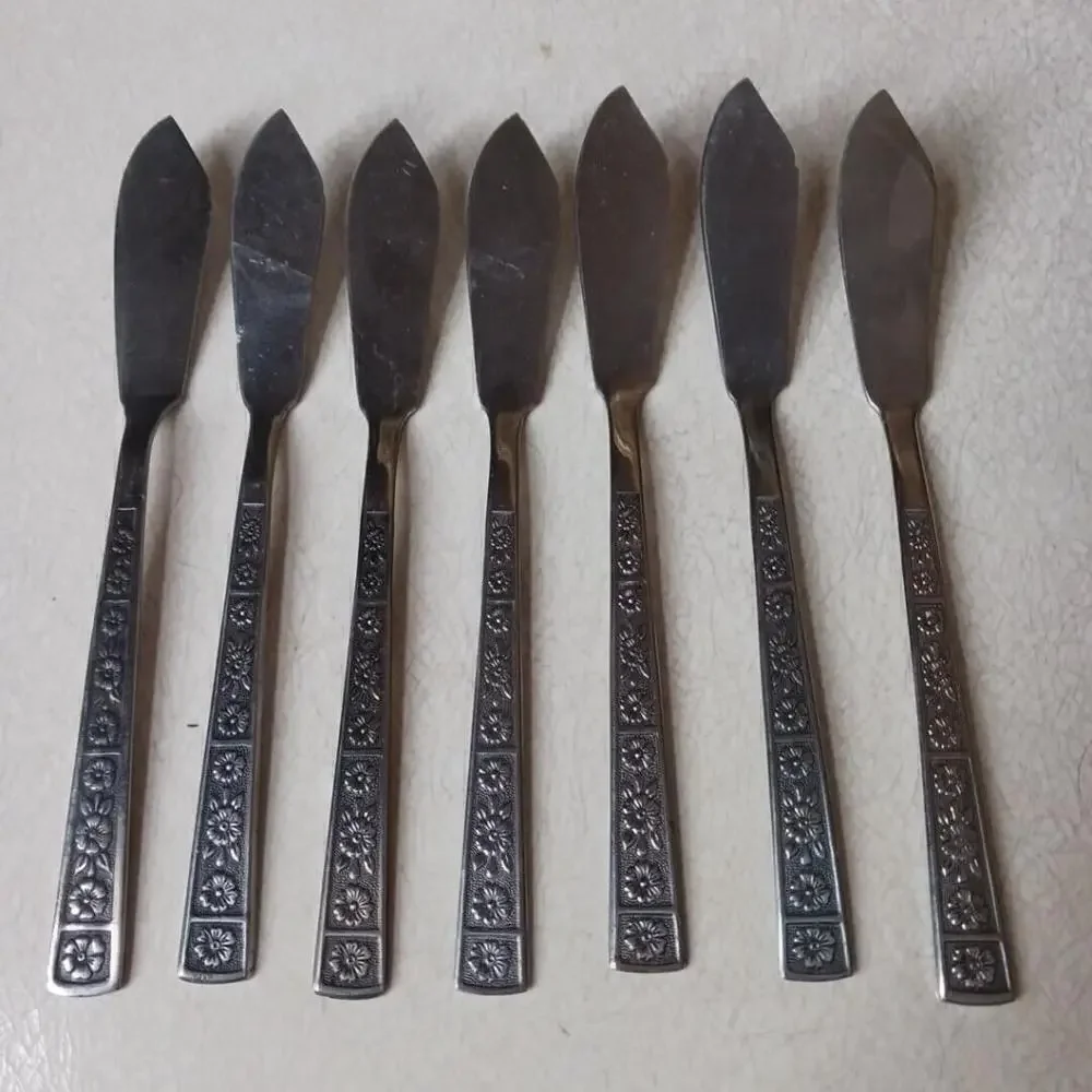Imperial Serta Stainless Cheese Knives Korea Vintage